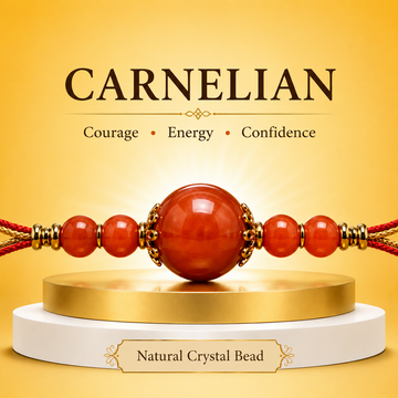 Natural Carnelian Crystal Rakhi for Aries (Mesha) | Confidence &amp; Courage